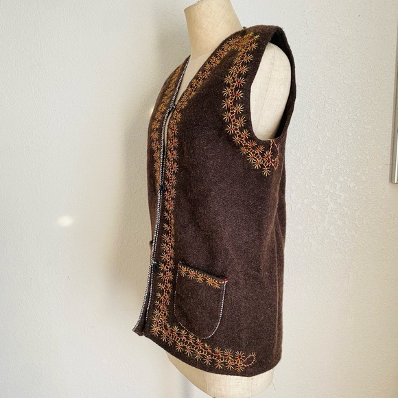 Handmade Wool Vest 70s Cottagecore - Picture 6 of 13